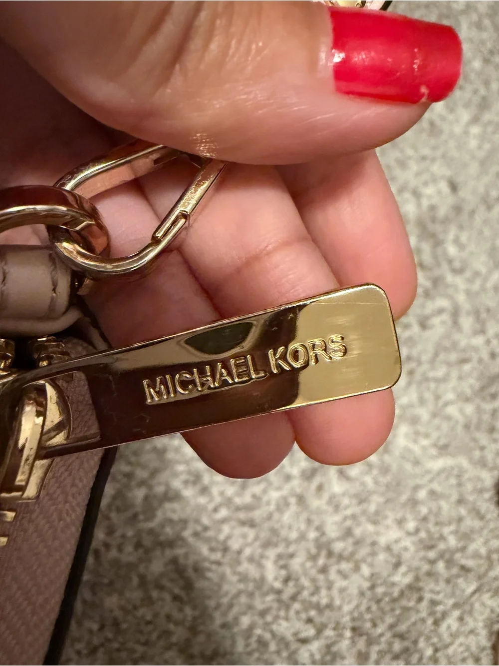 Michael Kors Brown and Blush Signature Wristlet Wallet
